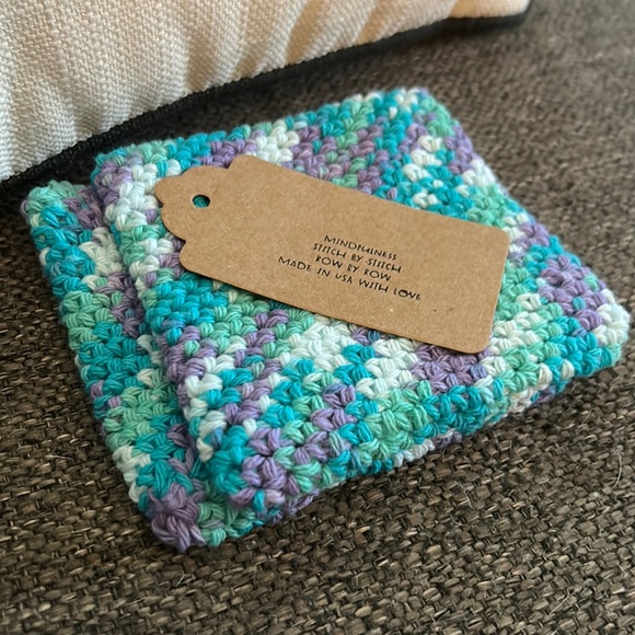 NWT 2 Coasters Made in USA with 100% recycled cotton! Perfect to use as trivet! - Picture 3 of 3